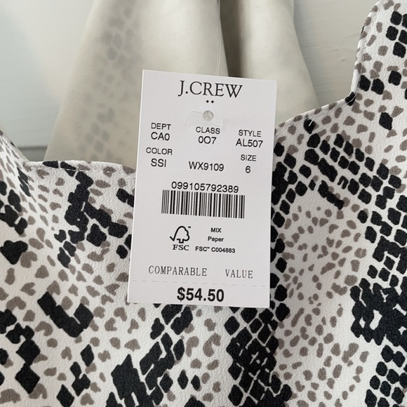 NWT J.Crew Snakeskin Scalloped Cami Top - Picture 4 of 9